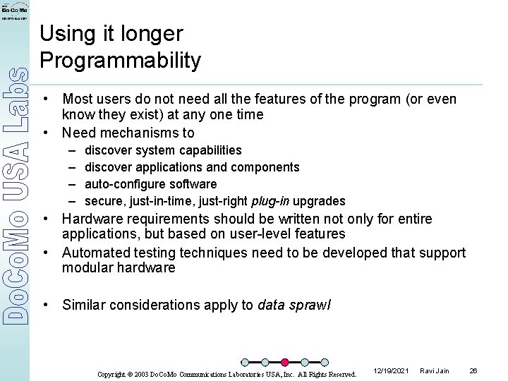 Using it longer Programmability • Most users do not need all the features of