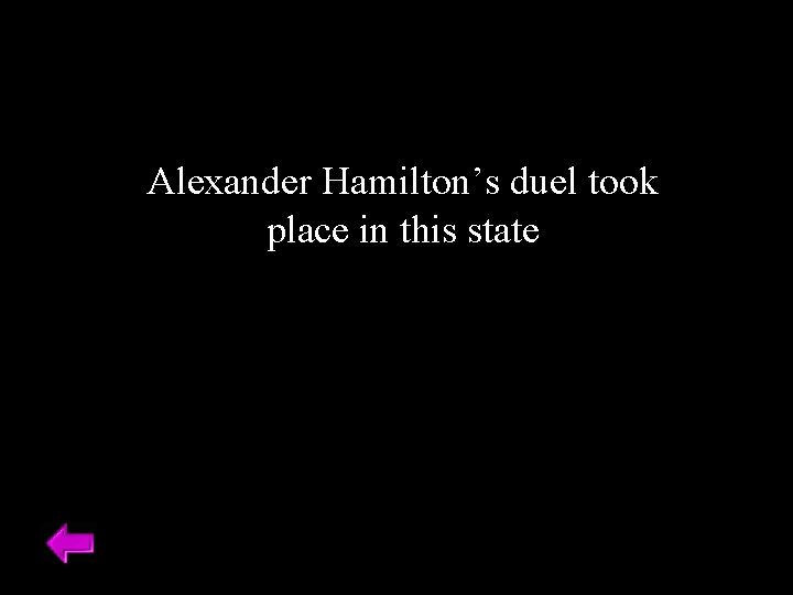 Alexander Hamilton’s duel took place in this state 