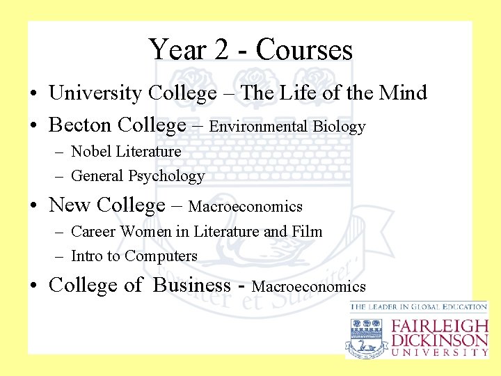 Year 2 - Courses • University College – The Life of the Mind •