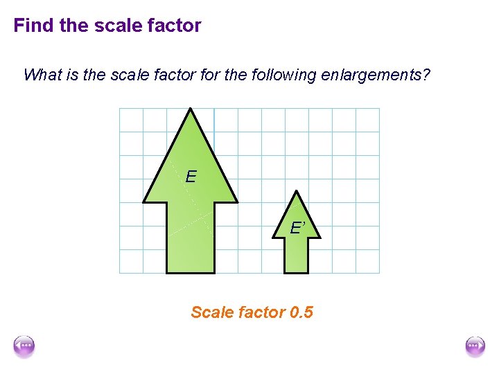 Find the scale factor What is the scale factor for the following enlargements? E