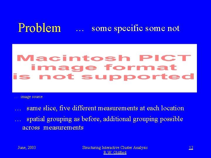 Problem … some specific some not … image source … same slice, five different