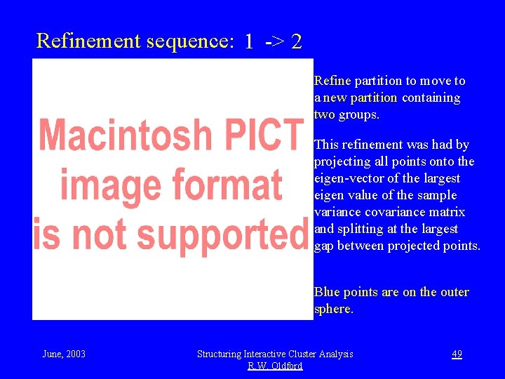 Refinement sequence: 1 -> 2 Refine partition to move to a new partition containing
