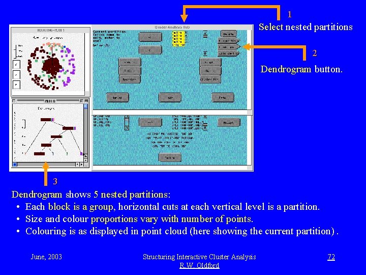 1 Select nested partitions and view dendrogram Select nested partitions 2 Dendrogram button. 3