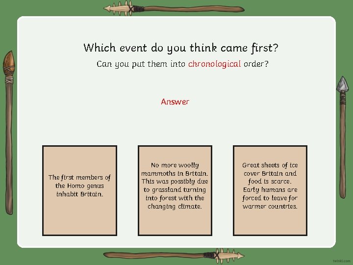 Which event do you think came first? Can you put them into chronological order?