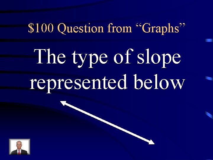 $100 Question from “Graphs” The type of slope represented below 