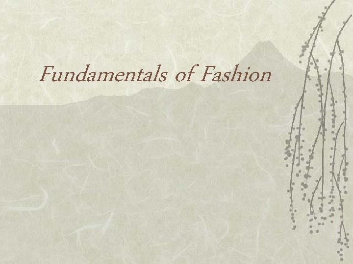 Fundamentals of Fashion 