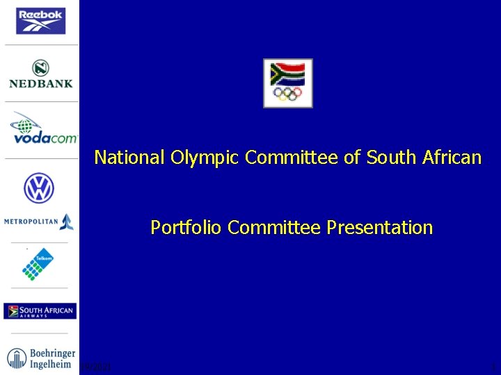 National Olympic Committee of South African Portfolio Committee Presentation 12/19/2021 1 