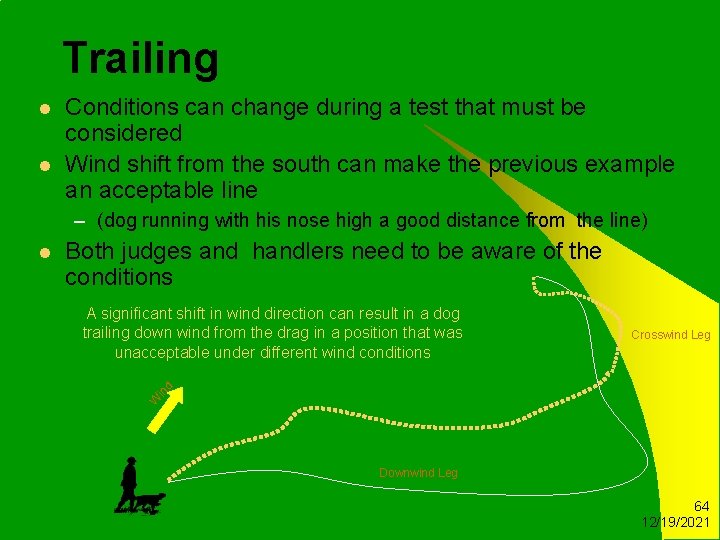 Trailing l l Conditions can change during a test that must be considered Wind