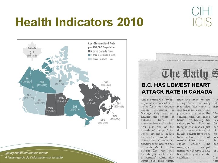 Health Indicators 2010 Canadian Hospitals Aim to Reduce B. C. HAS LOWEST HEART Mortality