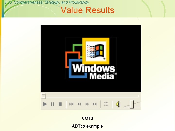 2 -35 Competitiveness, Strategy, and Productivity Value Results VO 10 ABTco example 