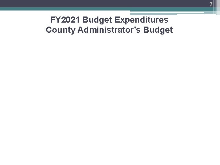 7 FY 2021 Budget Expenditures County Administrator’s Budget 