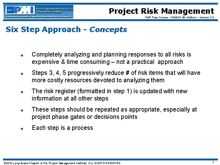 pmp study guide: project risk management control... Project Risk Management PMP Prep Course PMBOK 4