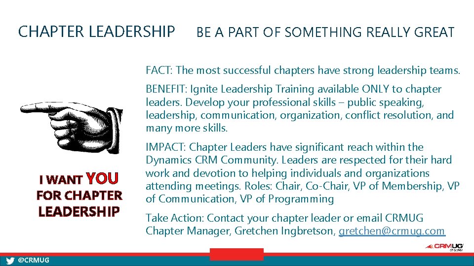 CHAPTER LEADERSHIP BE A PART OF SOMETHING REALLY GREAT FACT: The most successful chapters