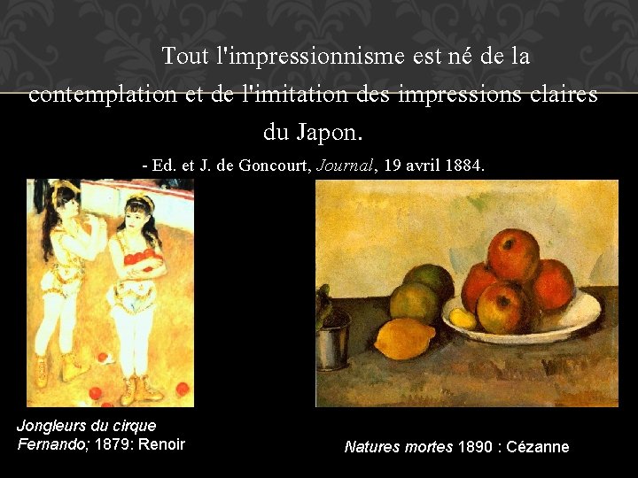 Tout l'impressionnisme est né de la contemplation et de l'imitation des impressions claires du
