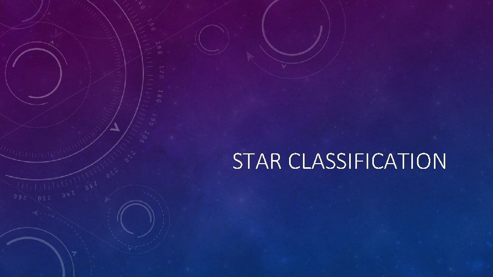 STAR CLASSIFICATION 