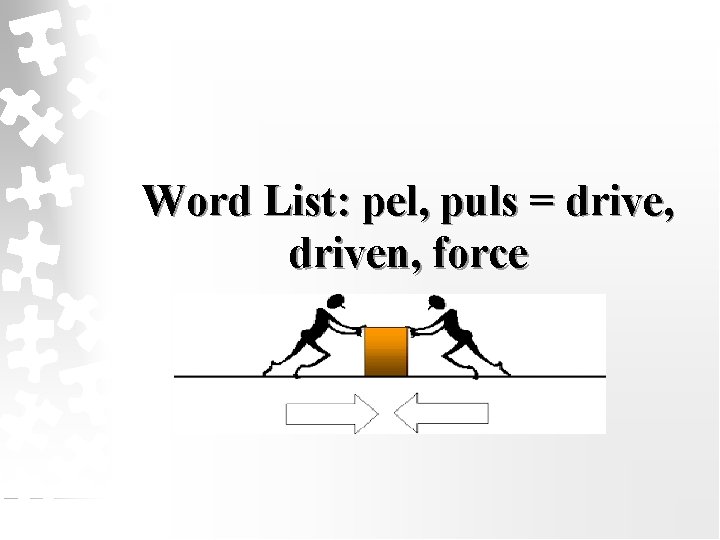 Word List: pel, puls = drive, driven, force 