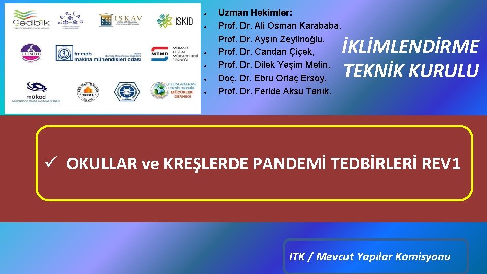  Uzman Hekimler: Prof. Dr. Ali Osman Karababa, Prof. Dr. Ayşın Zeytinoğlu, Prof. Dr.