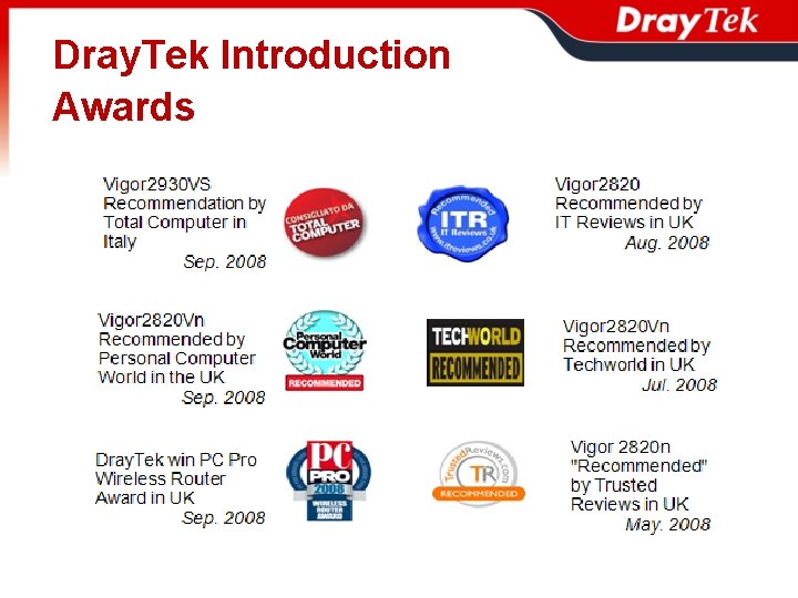 Dray. Tek Introduction Awards 