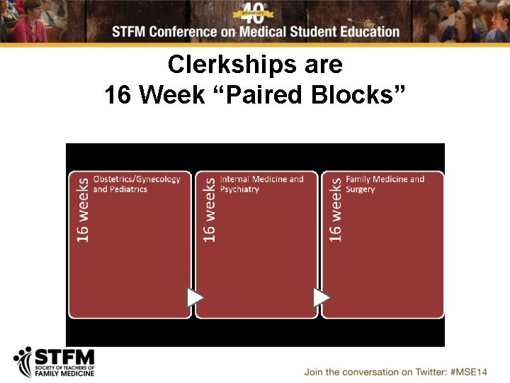 Clerkships are 16 Week “Paired Blocks” 