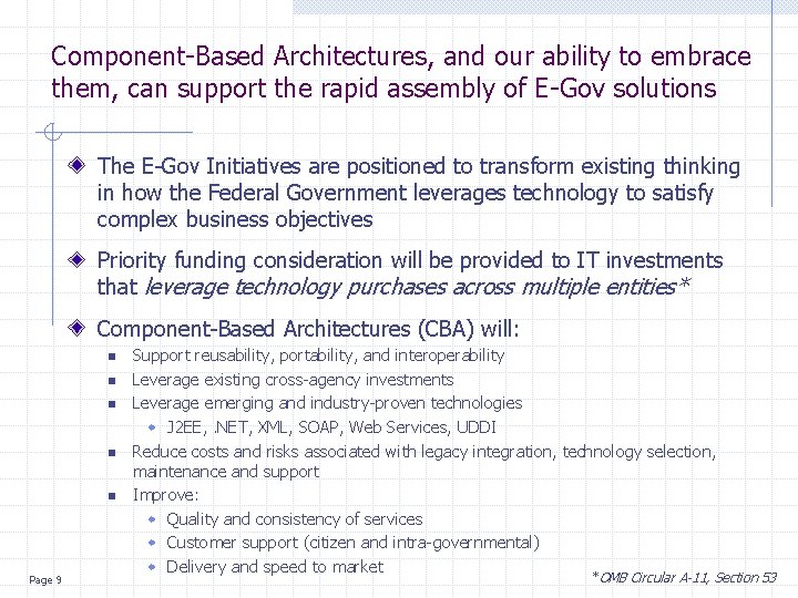 Component-Based Architectures, and our ability to embrace them, can support the rapid assembly of