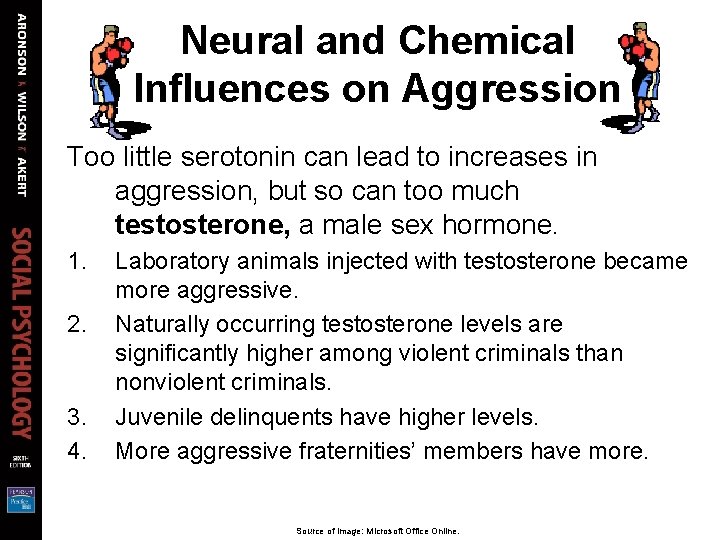 Neural and Chemical Influences on Aggression Too little serotonin can lead to increases in