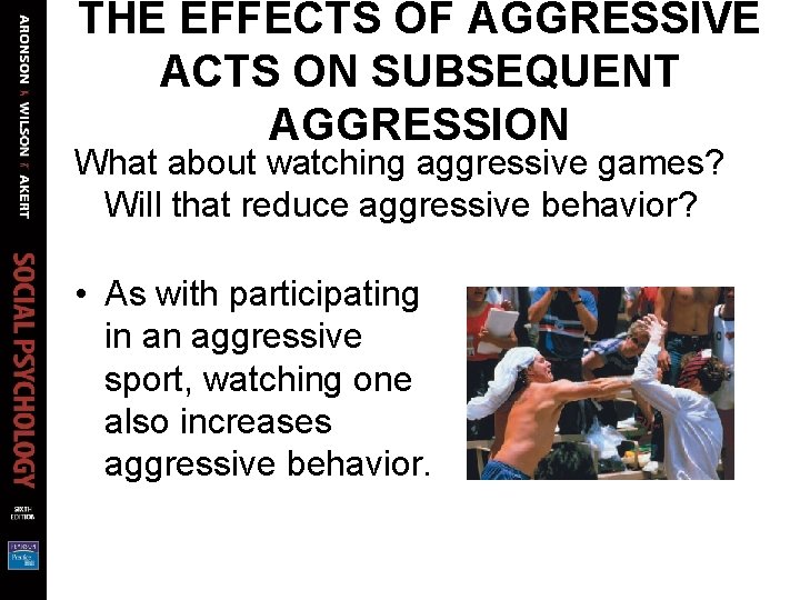 THE EFFECTS OF AGGRESSIVE ACTS ON SUBSEQUENT AGGRESSION What about watching aggressive games? Will