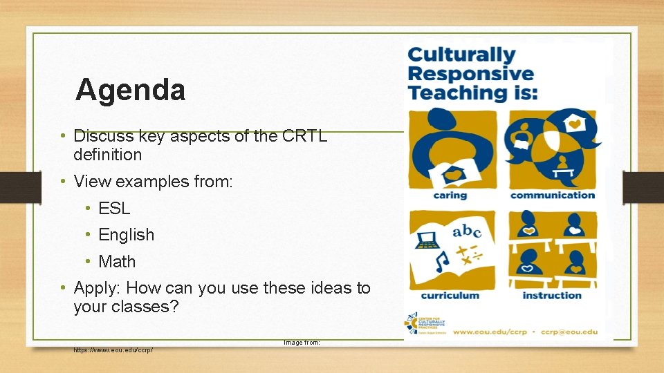 Agenda • Discuss key aspects of the CRTL definition • View examples from: •