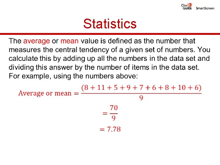 Statistics • Statistics •