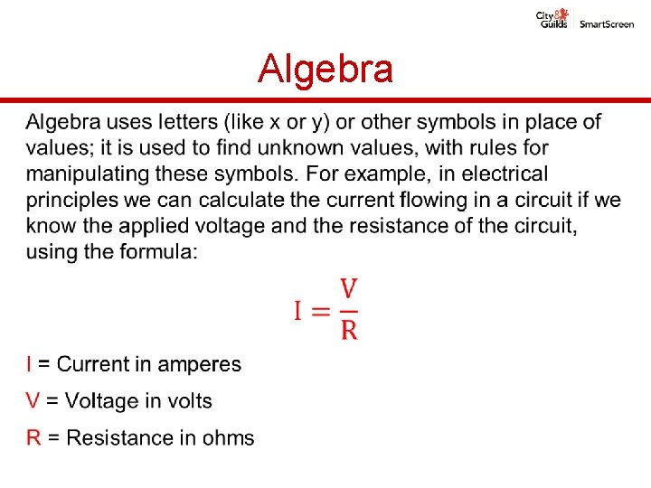 Algebra • Algebra •