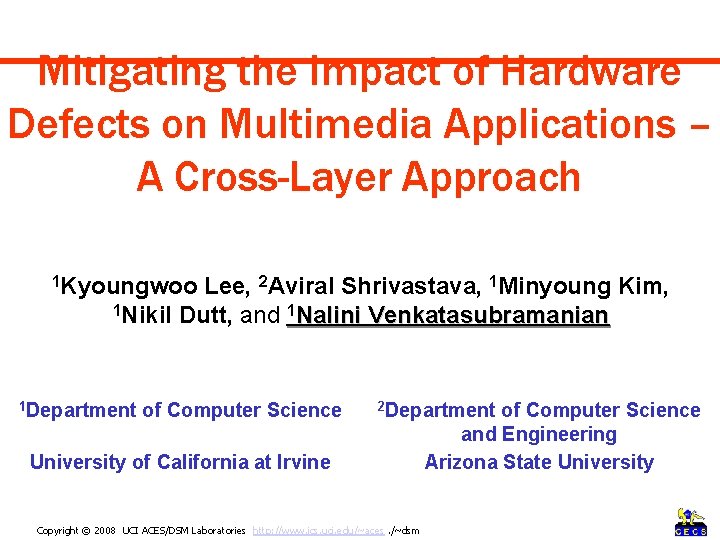 Mitigating the Impact of Hardware Defects on Multimedia