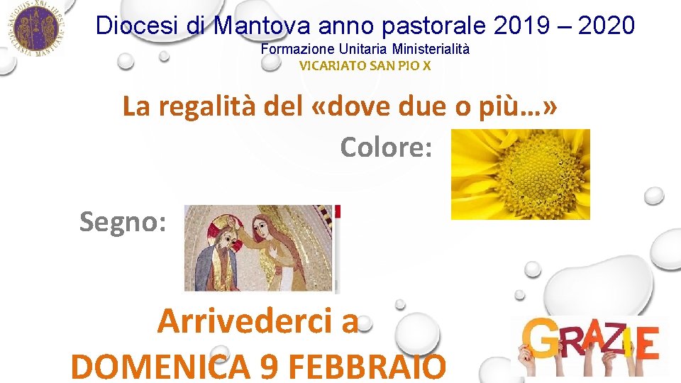 Diocesi di Mantova anno pastorale 2019 – 2020 Formazione Unitaria Ministerialità VICARIATO SAN PIO