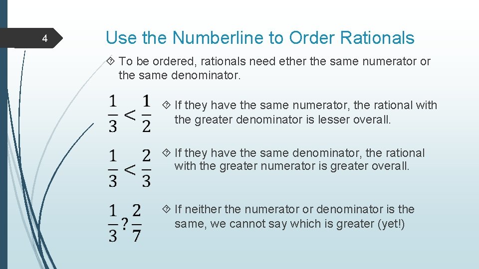 1 Rational Numbers Learning Outcomes Recognise rational numbers