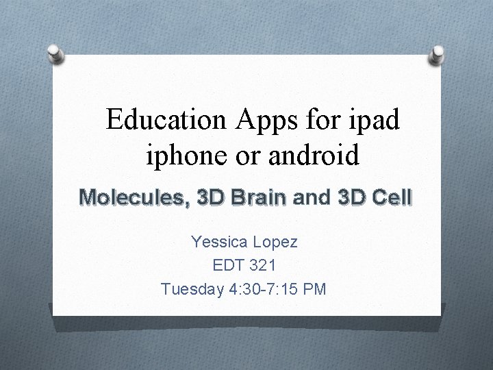 Education Apps for ipad iphone or android Molecules, 3 D Brain and 3 D