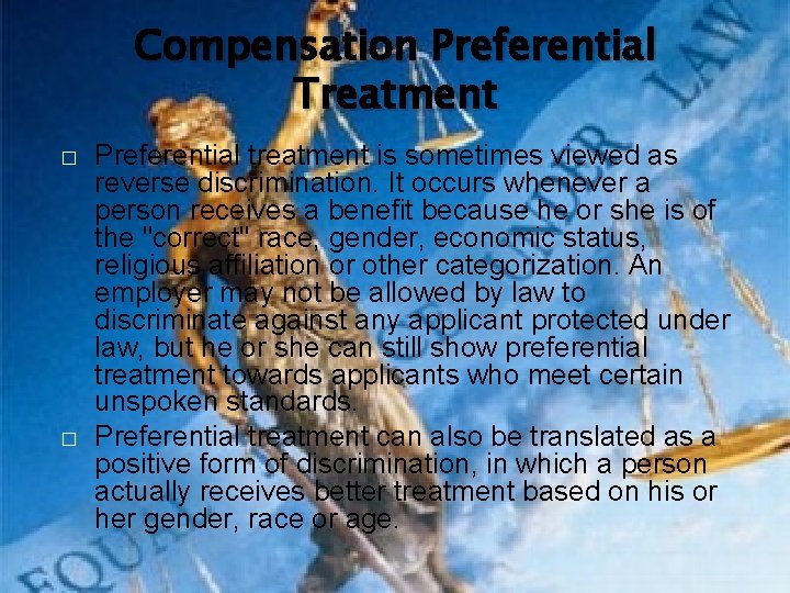 Reverse Discrimination THE UNFAIR TREATMENT OF MEMBERS OF