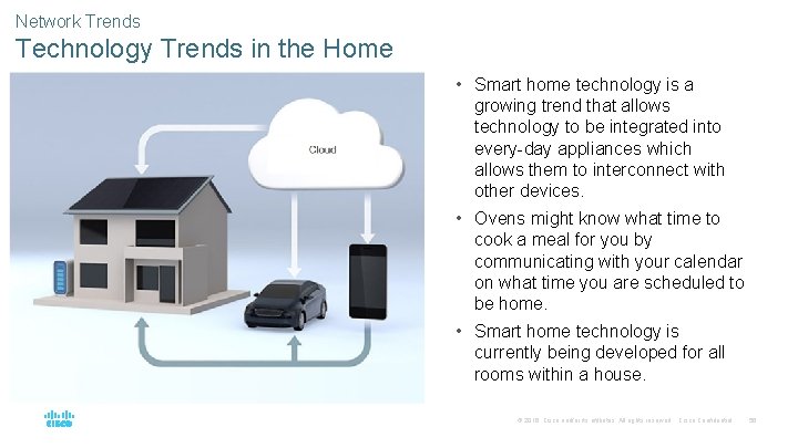 Network Trends Technology Trends in the Home • Smart home technology is a growing
