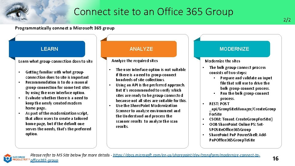 Connect site to an Office 365 Group 2/2 Programmatically connect a Microsoft 365 group