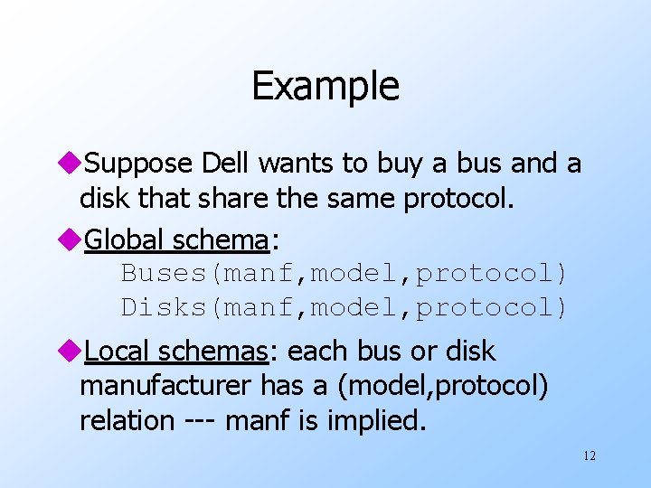 Example u. Suppose Dell wants to buy a bus and a disk that share