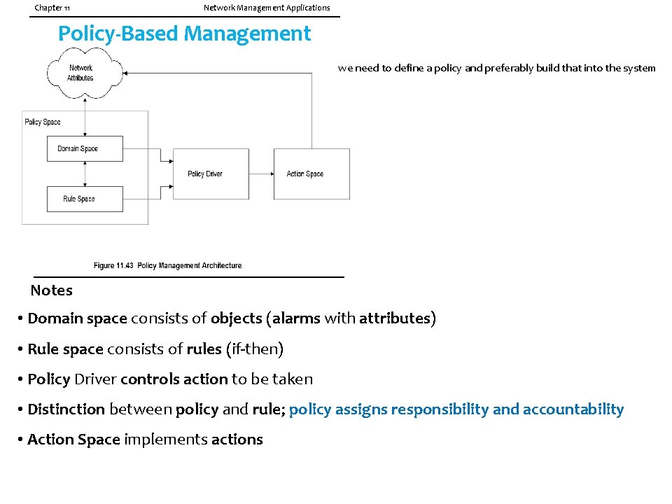 Chapter 11 Network Management Applications Policy-Based Management we need to define a policy and
