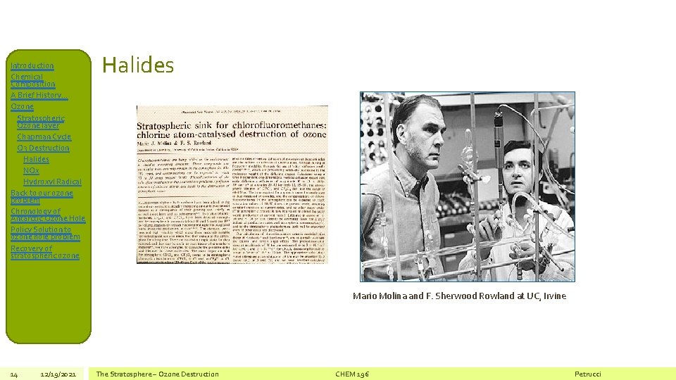 Introduction Chemical Composition A Brief History… Ozone Stratospheric Ozone layer Chapman Cycle O 3