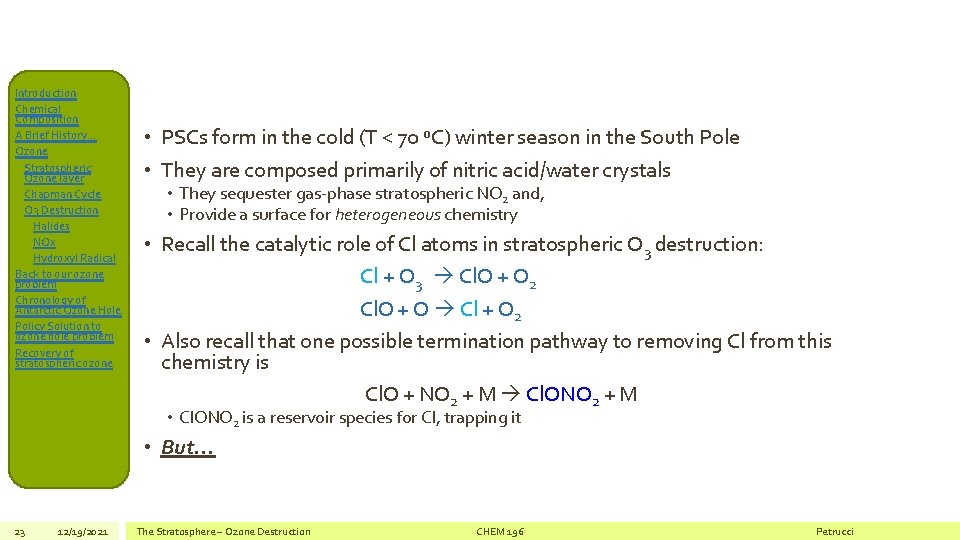 Introduction Chemical Composition A Brief History… Ozone Stratospheric Ozone layer Chapman Cycle O 3