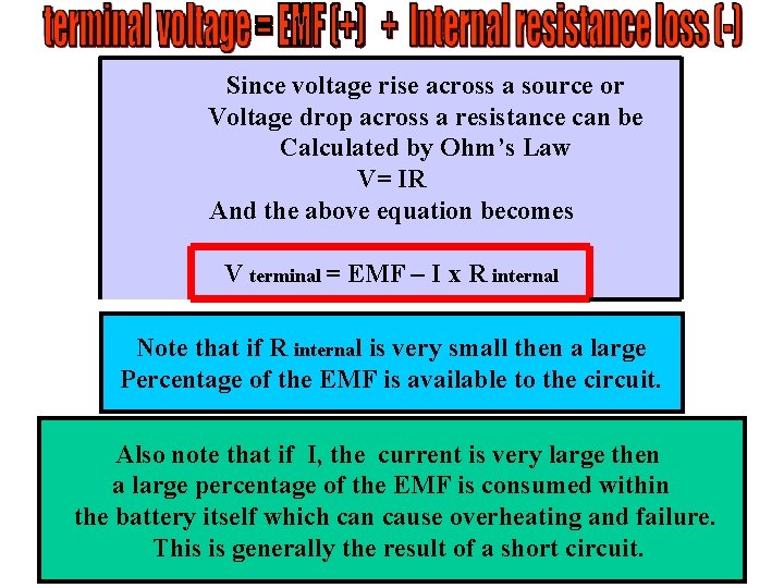 Since voltage rise across a source or Voltage drop across a resistance can be