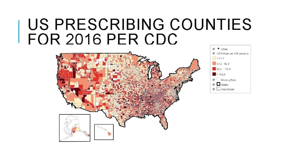 US PRESCRIBING COUNTIES FOR 2016 PER CDC 