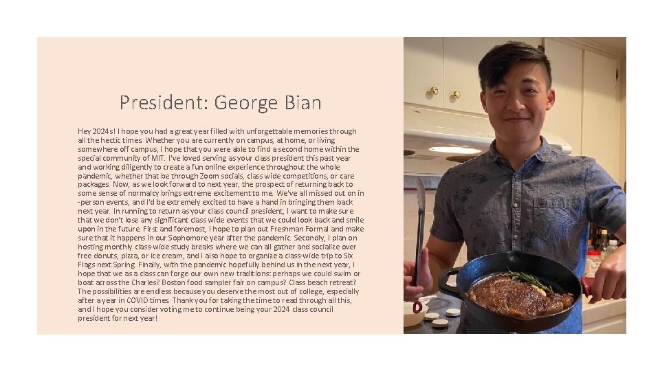 President: George Bian Hey 2024 s! I hope you had a great year filled