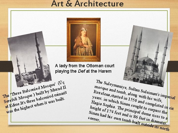 Art & Architecture A lady from the Ottoman court playing the Def at the