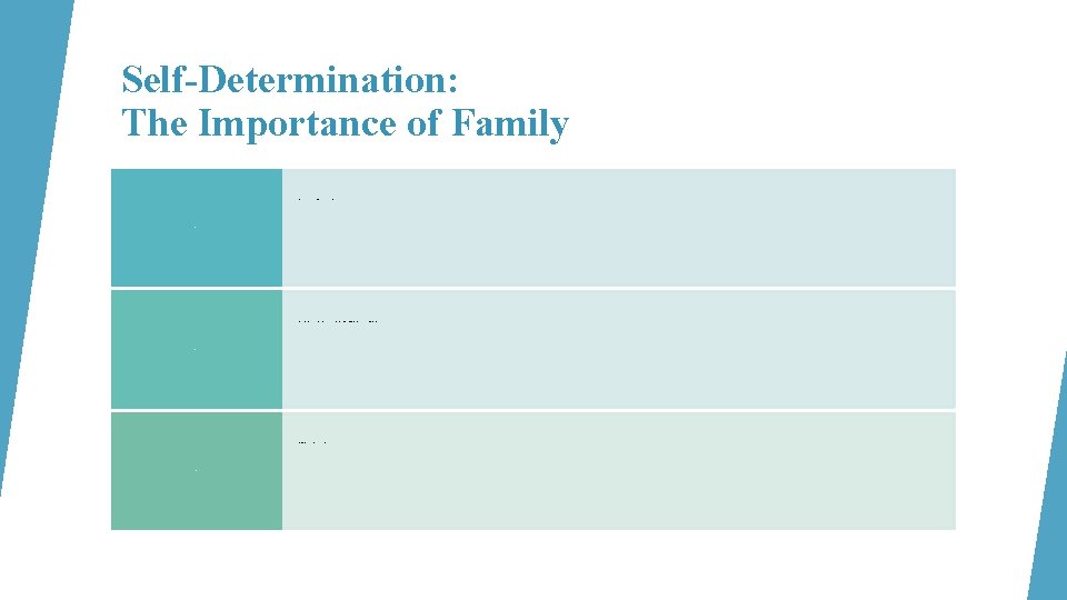 Self-Determination: The Importance of Family • Schedule opportunities for interactions with children of different