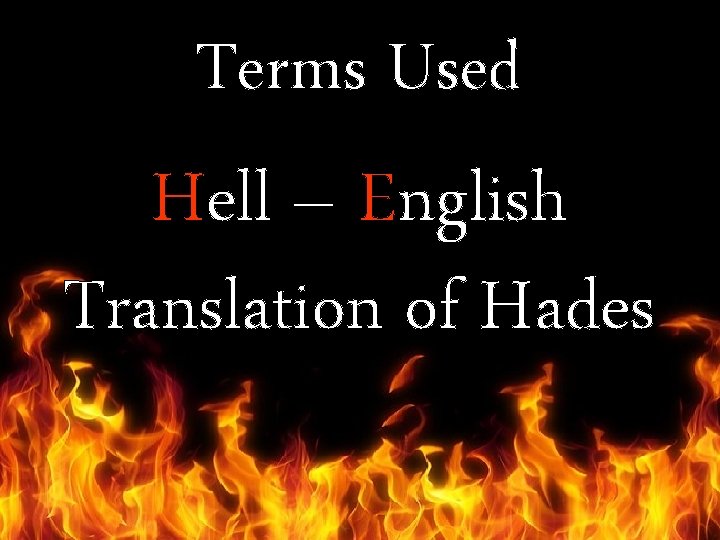 Terms Used Hell – English Translation of Hades 