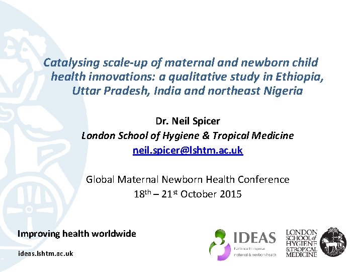 Catalysing scale-up of maternal and newborn child health innovations: a qualitative study in Ethiopia,