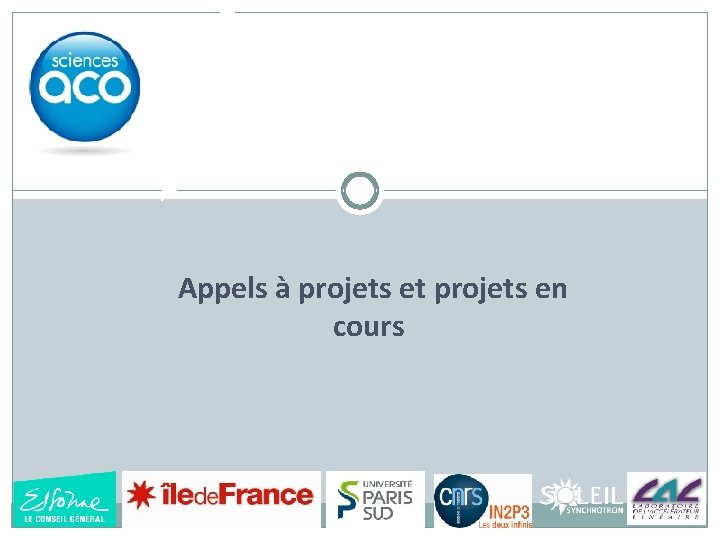 Appels à projets et projets en cours 