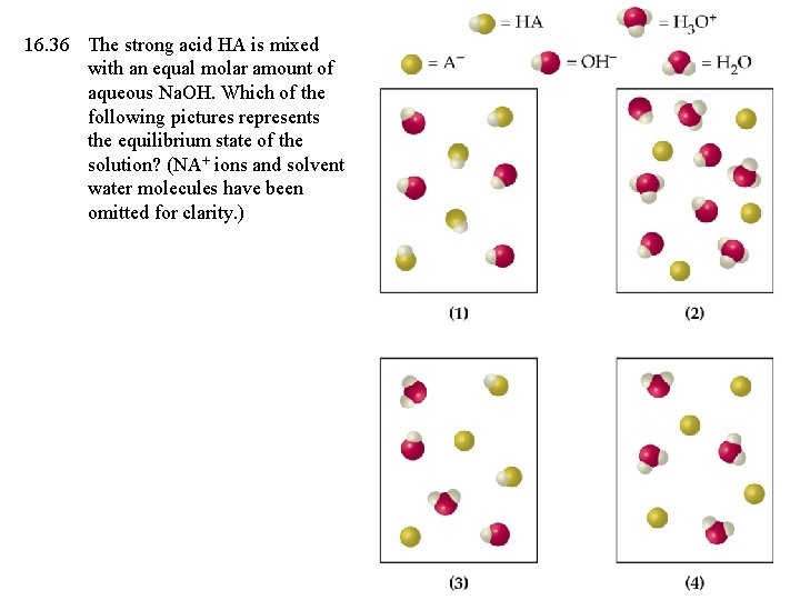 16. 36 The strong acid HA is mixed with an equal molar amount of