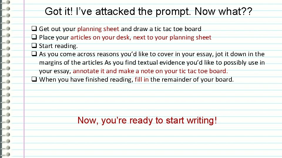 Got it! I’ve attacked the prompt. Now what? ? q Get out your planning